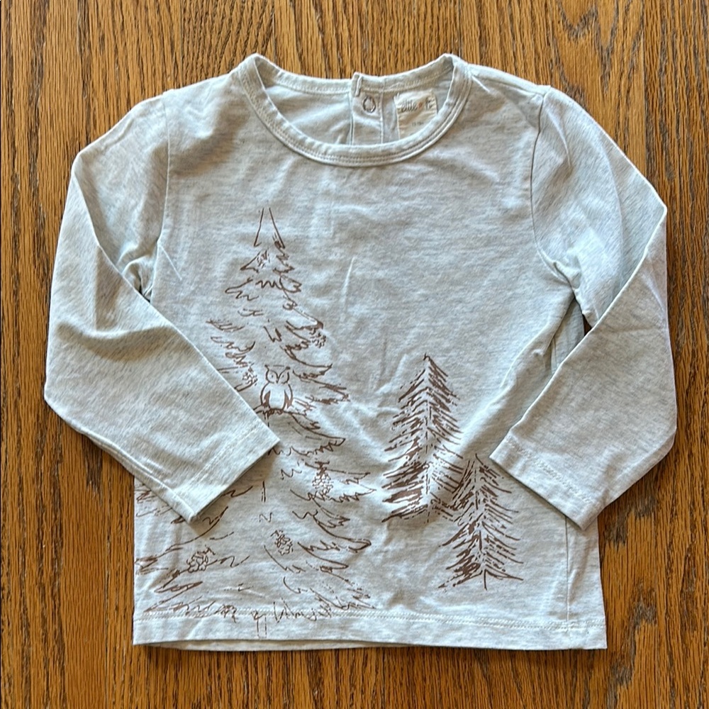 Ettie h long sleeve Shirt with Tree Print - 12–18 mo - EUC